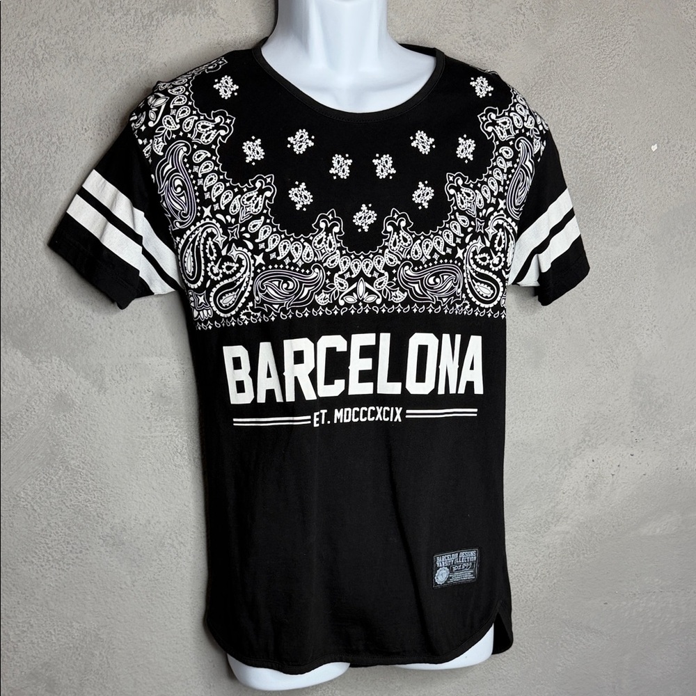 Men's Black Barcelona Graphic Tee